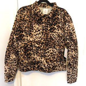 LuLaRoe NWT Leopard 2XL Kenny Jacket stretch denim